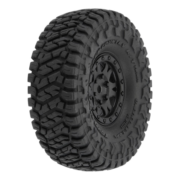 PRO1022810 Proline Toyo Open Country R/T Trail 1.0in Tyres Mounted Mini Impulse Black Wheels, 4pcs, SCX24
