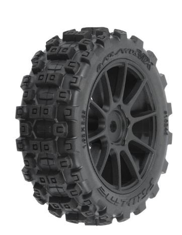 Proline Badlands MX 1.9in Tyres mounted on Mach-10 Black Wheels, 4pcs, Grom PRO1024610