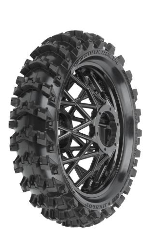 Proline Dunlop Geomax MX14 V2 Bead CR4 Rear Tyre Mounted on Bullyspoke Black Wheel, Promoto-MX PRO1024710