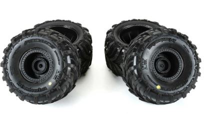 Proline Dreadnaught F/R Tyre Set Mounted on Black Wheels, Arrma Gorgon/Quake Grom PRO1030010