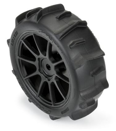 Proline Dumont F/R Tyre Set Mounted on Black Mach 10 Wheels, Arrma Typhon Grom PRO1031010