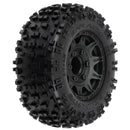 PRO117310 Proline Badlands 2.8in Tyres Mounted on Raid Black 6x30 Wheels, F/R, PR1173-10 Proline