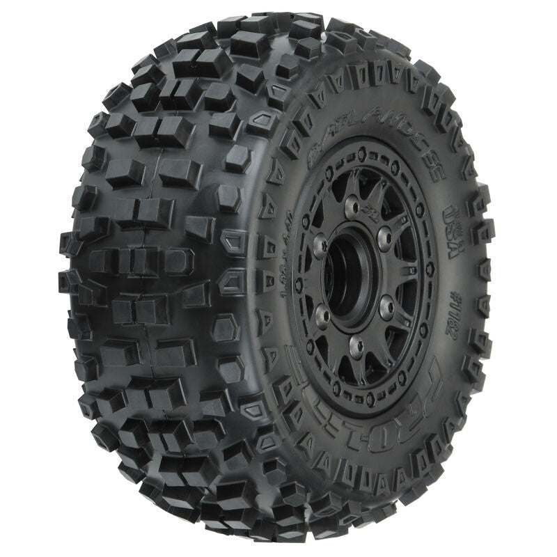 PRO118210 Proline Badlands SC Tyres Mounted on Raid 6x30 Wheels, Slash 2wd/4wd, F/R, PR1182-10 Proline