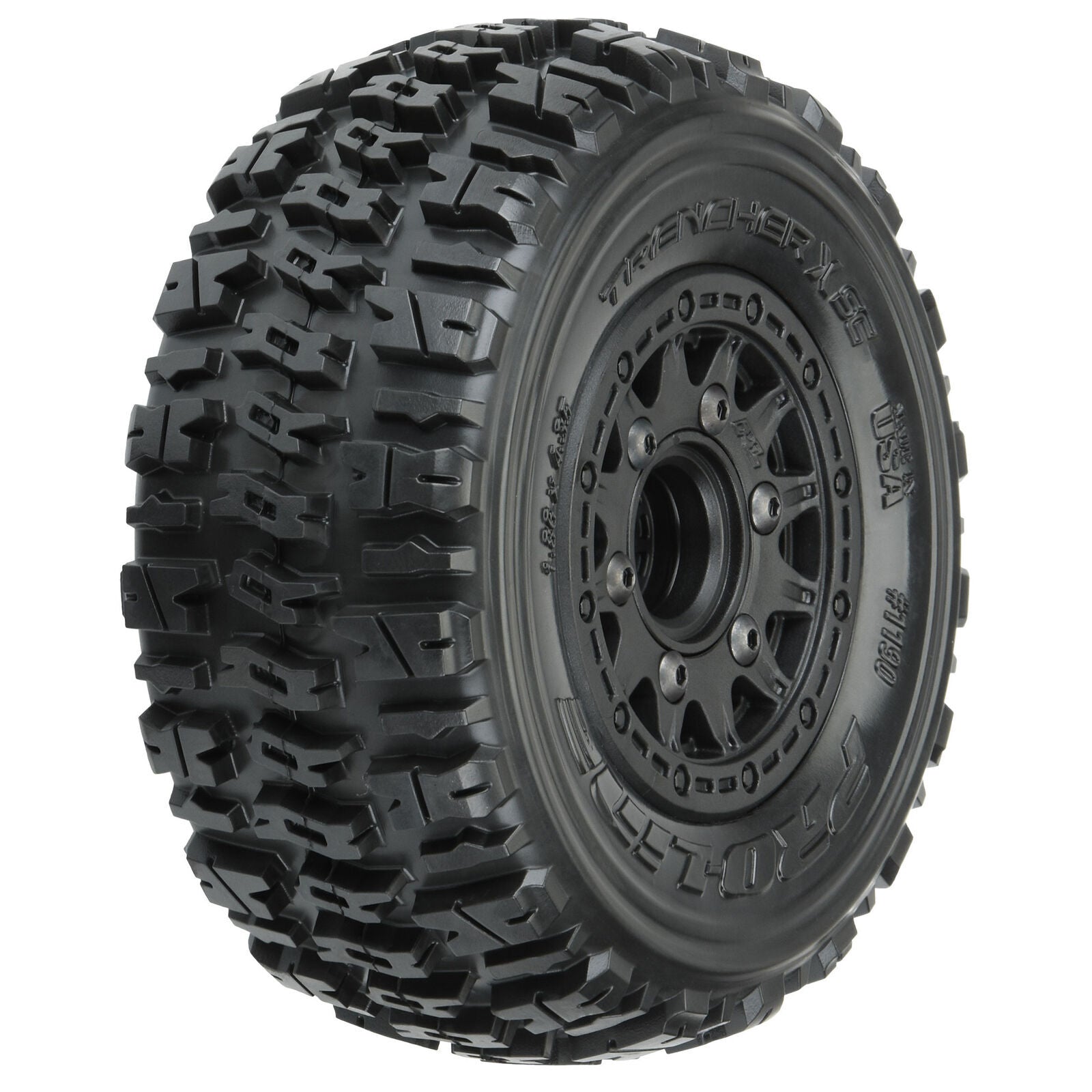 PRO119010 Proline Trencher X SC Tyres Mounted on Raid 6x30 Wheels, Slash 2wd/4wd, F/R, PR1190-10 Proline