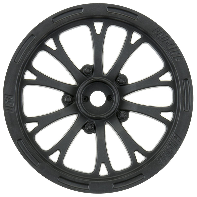 PRO277503 Proline 1/10 Pomona Drag Spec 2.2in Black Front Wheels, Slash, 2pcs