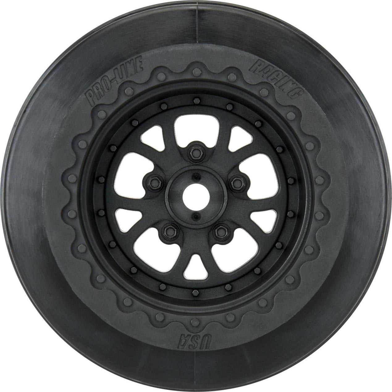 PRO277603 Proline 1/10 Pomona Drag Spec 2.2/3.0in Black Rear Wheels, Slash, 2pcs Proline