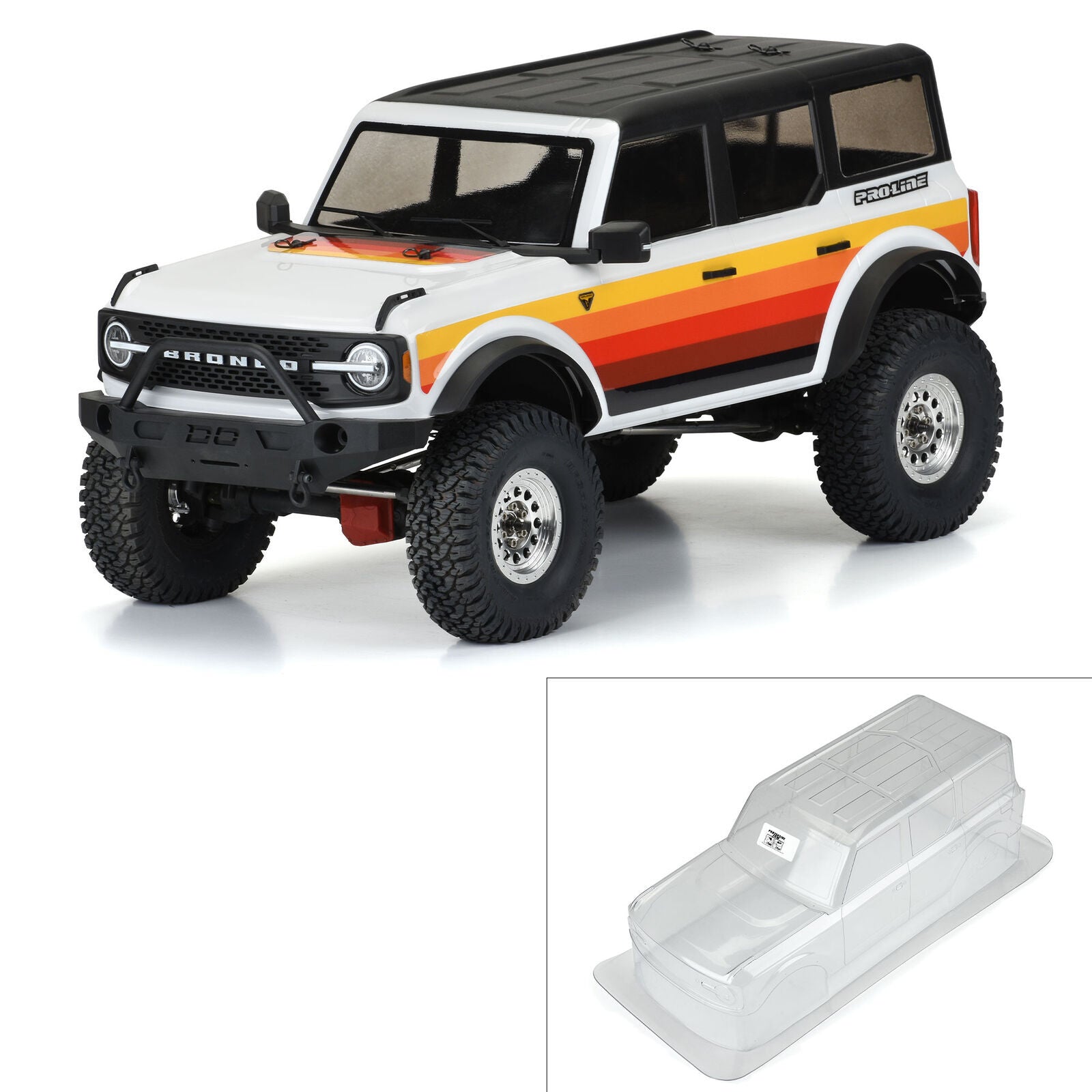 PRO357000 Proline 1/10 2021 Ford Bronco Clear Body Set, 12.3inch Crawlers, PR3570-00 Proline
