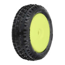PRO829812 Proline Wedge Carpet Tyres Mounted on Yellow Wheels, Mini-B Front, PR8298-12 Proline