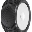 PRO9033233 Proline 1/8 Hole Shot S3 F/R 4.0in Tyres Mounted on 17mm White Zero Offset Wheels, 2pcs Proline