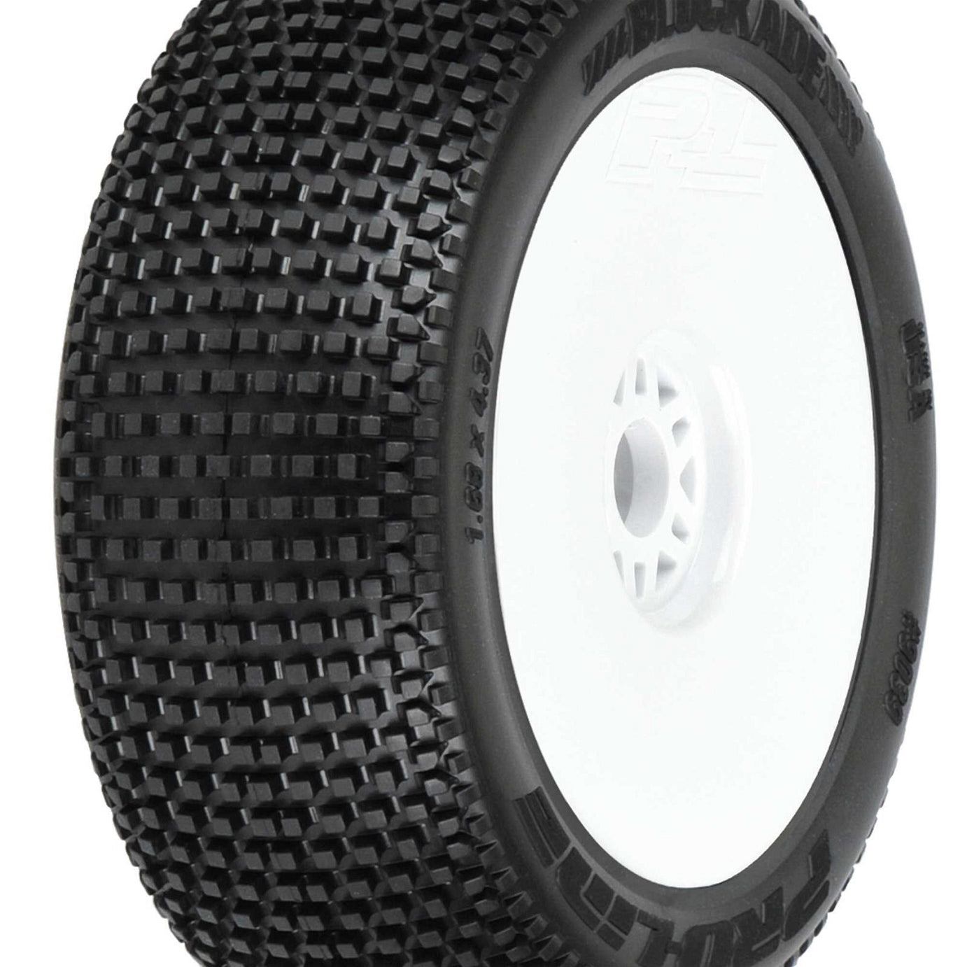 PRO9039233 Proline 1/8 Blockade S3 Front/Rear Off-Road Buggy Tyres Mounted on 17mm White Wheels, 2pcs Proline