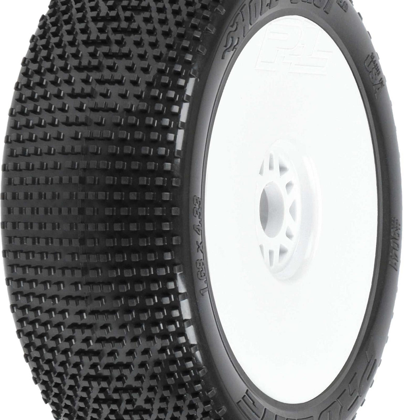 PRO9041233 Proline 1/8 Hole Shot 2.0 S3 Front/Rear Off-Road Buggy Tyres Mounted on 17mm White Wheels, 2pcs Proline