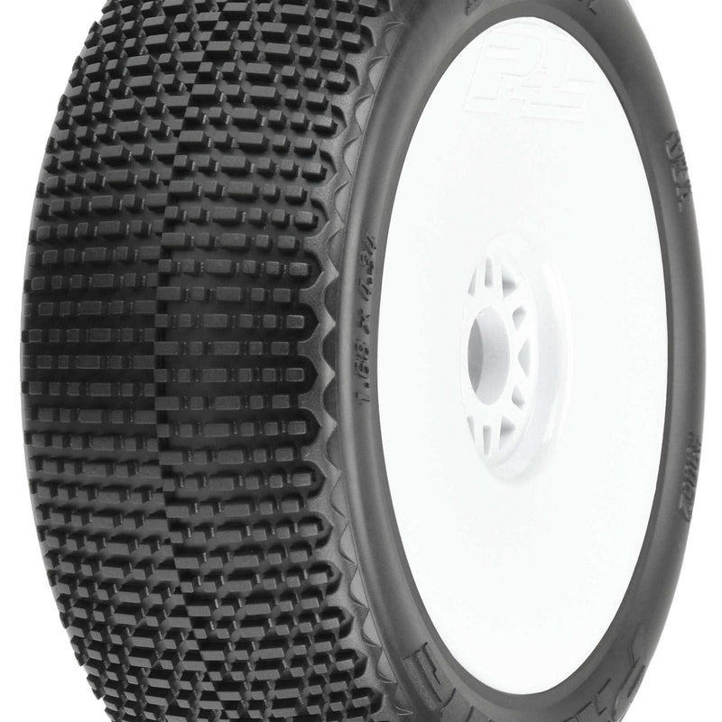 PRO9062233 Proline 1/8 Buck Shot S3 Front/Rear Off-Road Buggy Tyres Mounted on 17mm White Wheels, 2pcs