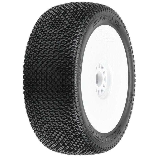PRO9064233 Proline 1/8 Slide Lock S3 Front/Rear Off-Road Buggy Tyres Mounted on 17mm White Wheels, 2pcs