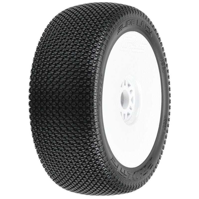 PRO9064233 Proline 1/8 Slide Lock S3 Front/Rear Off-Road Buggy Tyres Mounted on 17mm White Wheels, 2pcs