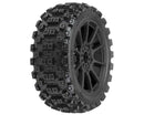 PRO906721 Proline Badlands MX M2 1/8 Tyres Mounted on Mach 10 Black Wheels, F/R, PR9067-21 Proline