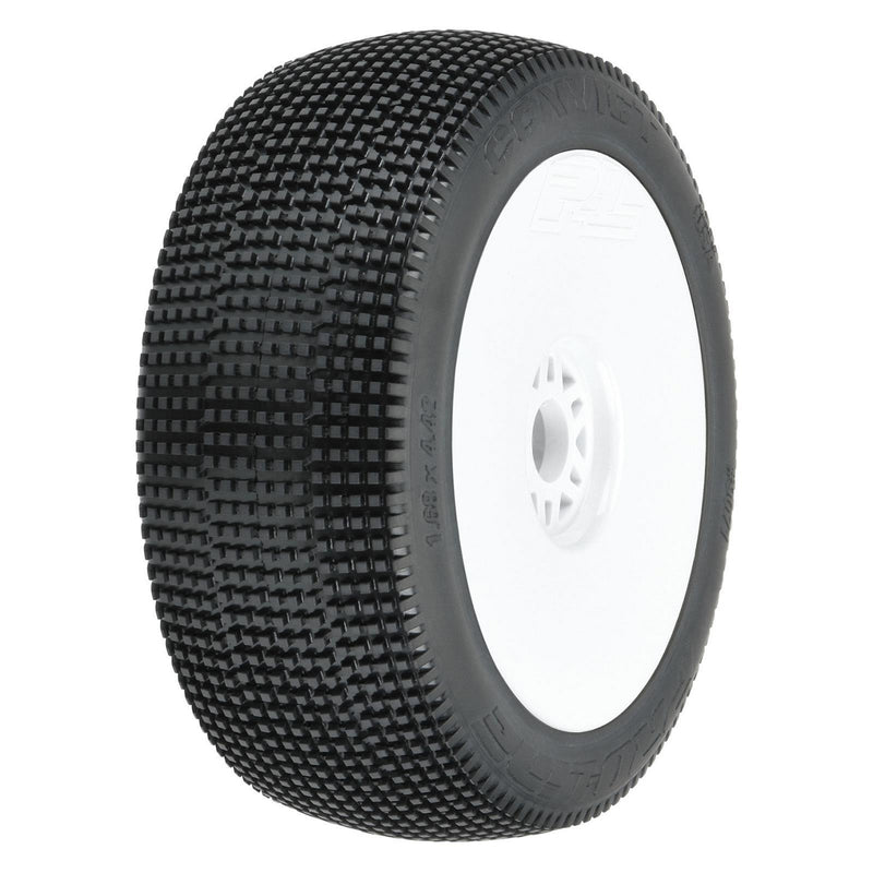 PRO9071233 Proline 1/8 Convict S3 Front/Rear Off-Road Buggy Tyres Mounted on 17mm White Wheels, 2pcs