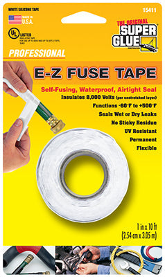 Super Glue E-Z Fuse Tape White 10 foot roll (12 PER PACK) ZAP
