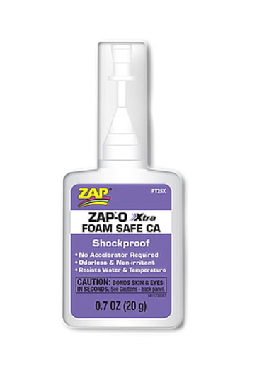 ZAP PT-25X (*) 20gr (0.7 ounces) Zap O Xtra CA Foam Safe CA (no kicker required)