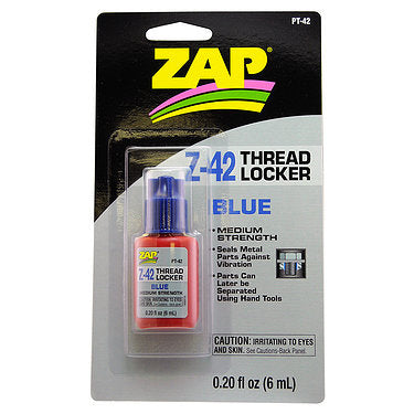 ZAP PT-42 0.20 OZ. Z-42 THREAD LOCKER (BLUE) (CARDED) ZAP