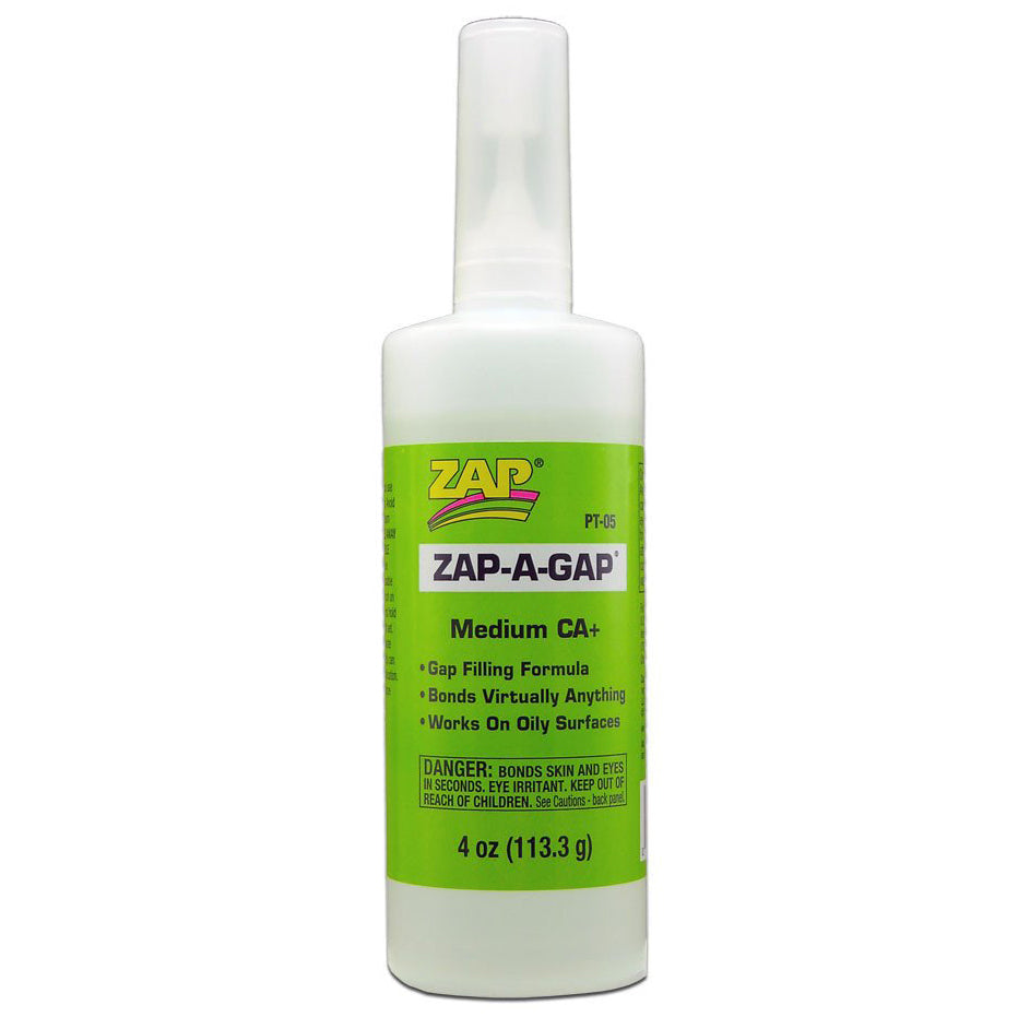 Zap-A-Gap CA+ Medium Cyanoacrylate (Green) 4oz/113.3g PT05