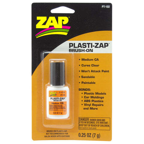 Zap-A-Gap Plasti-Zap Brush-on Medium Cyanoacrylate 1/4oz/2g PT102