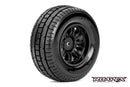 R1001-B TRIGGER 1/10 SC TIRE BLACK WHEEL WITH 12MM HEX MOUNTED Roapex
