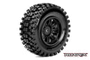 R1003-B RYTHM 1/10 SC TIRE BLACK WHEEL WITH 12MM HEX MOUNTED Roapex
