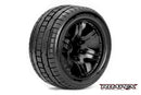 R2001-B2 TRIGGER 1/10 STADIUM TRUCK TIRE BLACK WHEEL WITH 1/2 OFFSET 12MM HEX MOUNTED Roapex