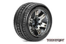 R2001-CB2 TRIGGER 1/10 STADIUM TRUCK TIRE CHROME BLACK WHEEL WITH 1/2 OFFSET 12MM HEX MOUNTED Roapex