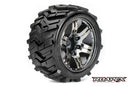R2004-CB2 MORPH 1/10 STADIUM TRUCK TIRE CHROME BLACK WHEEL WITH 1/2 OFFSET 12MM HEX MOUNTED Roapex
