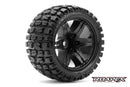 R2006-B0 TRACKER BELTED 1/10 STADIUM TRUCK TIRE BLACK WHEEL 0 OFFSET 12mm HEX MOUNTED Roapex