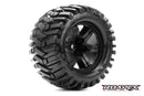 R3008-B2 MORPH BELTED 1/10 MONSTER TRUCK TIRE BLACK WHEEL 1/2 OFFSET 12mm HEX MOUNTED Roapex