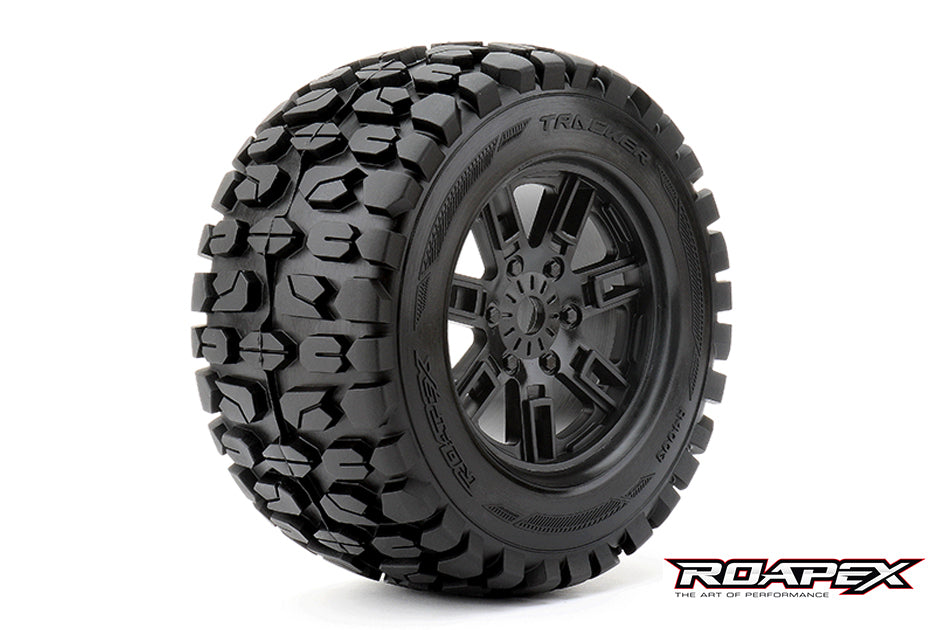 R4003-B0 Tracker Black wheel with 0 offset 17mm hex mounted Roapex