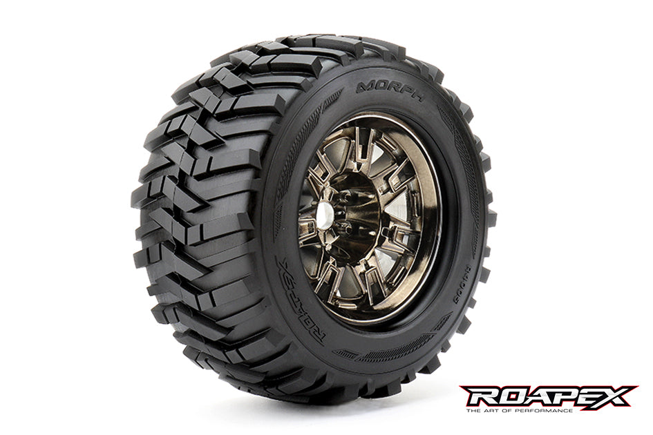 R4005-CB2 Morph Chrome Black wheel with 1/2 offset 17mm hex mounted Roapex