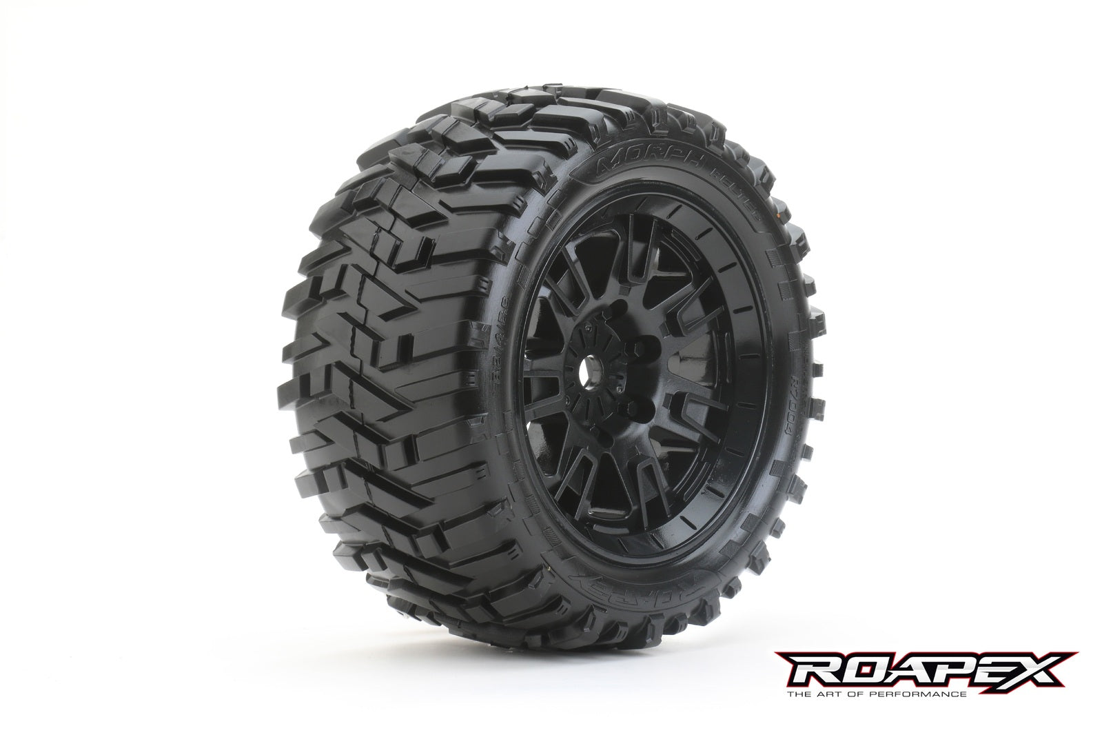 R7004-K MORPH BELTED ARRMA KRATON 8S MT TRUCK TIRE BLACK WHEEL WITH 24MM HEX MOUNTED Roapex