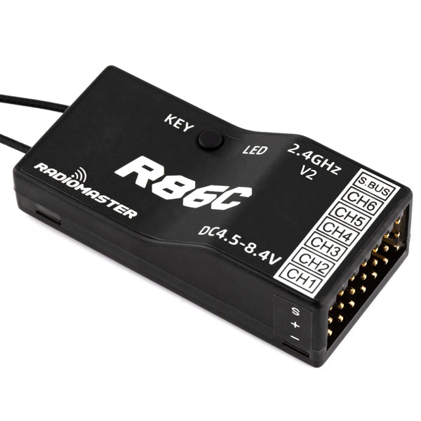 RADIOMASTER R86C V2 RECEIVER 6CH D8/ D16/ SFHSS