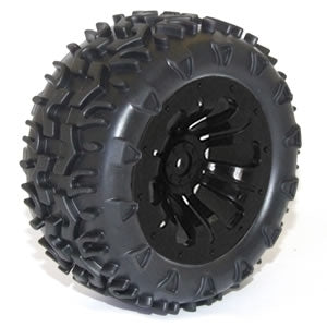 RH-10138B Wheel & tyre pair MT Black (FTX-6310) River Hobby