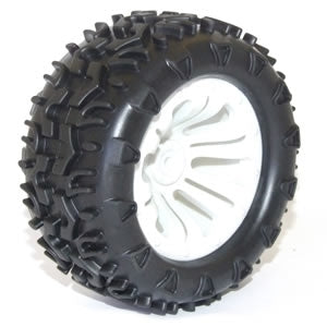 RH-10138W Wheel & tyre pair MT White (FTX-6310W)