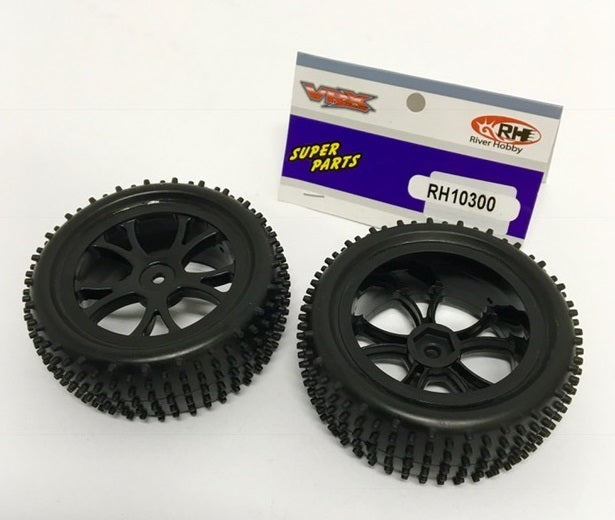 RH-10300B Front Buggy Tyre Set Spirit (Black)