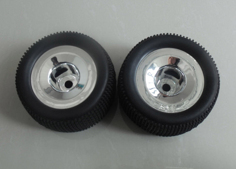 RH-85938 Truggy pre mounted tyres chrome pair River Hobby