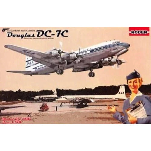 Roden 1/144 DC-7C PAA Pan.Am. world Airways Plastic Model Kit ROD301
