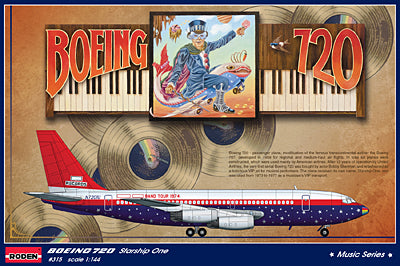 Roden 1/144 Boeing 720 ELTON JOHN 1974 Plastic Model Kit ROD315