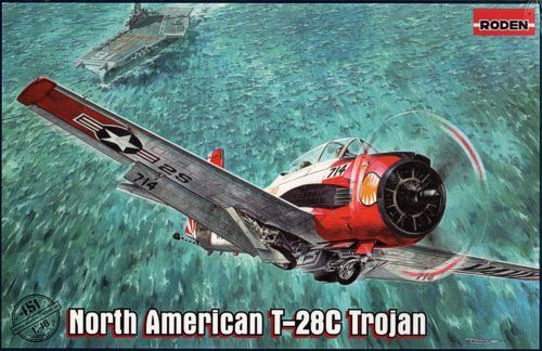 Roden 1/48 North American T-28C Trojan Plastic Model Kit ROD451