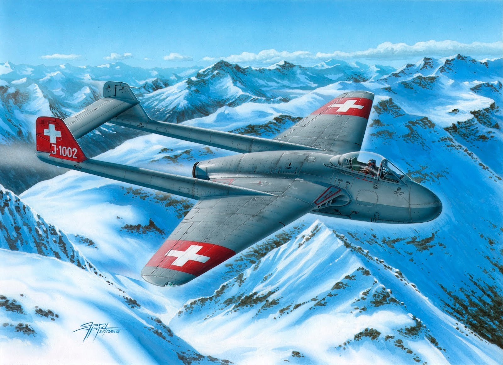 Special Hobby 1/72 DH.100 Vampire Mk.I 'The First Jet Guardians of Neutrality' Plastic Model Kit