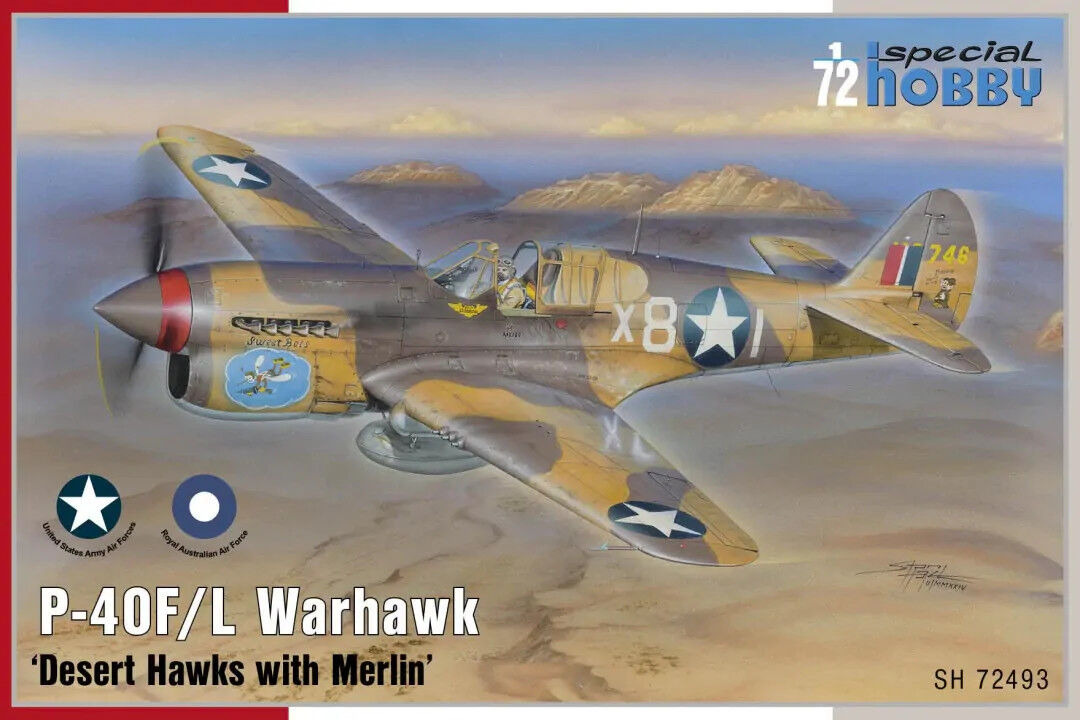 Special Hobby 1/72 P-40F/L Warhawk 'Desert Hawks with Merlin' Plastic Model Kit *Aust Decals*