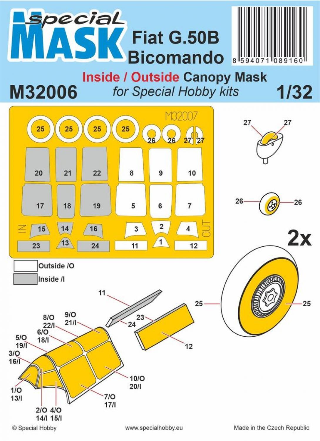 Special Hobby 1/32 Fiat G.50B Bicomando MASK