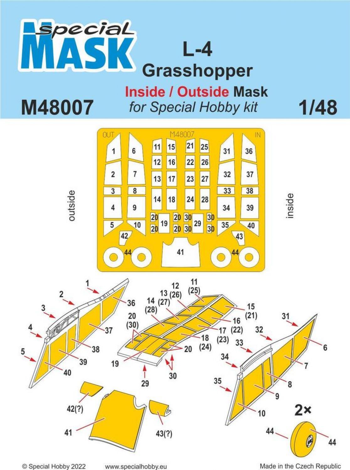 Special Hobby 1/48 L-4 Grasshopper Inside/Outside MASK