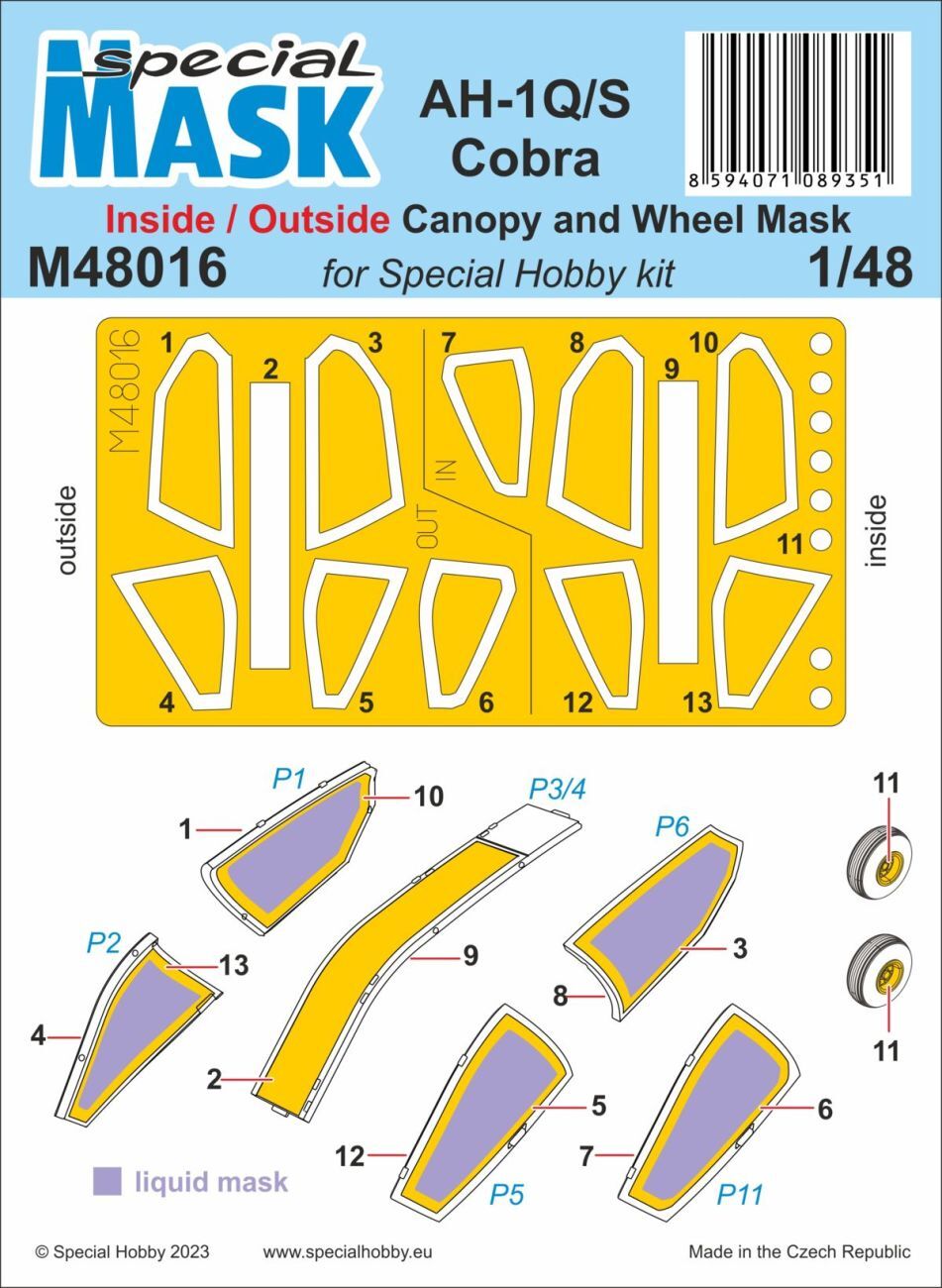Special Hobby 1/48 AH-1Q/S Cobra Inside/Outside MASK
