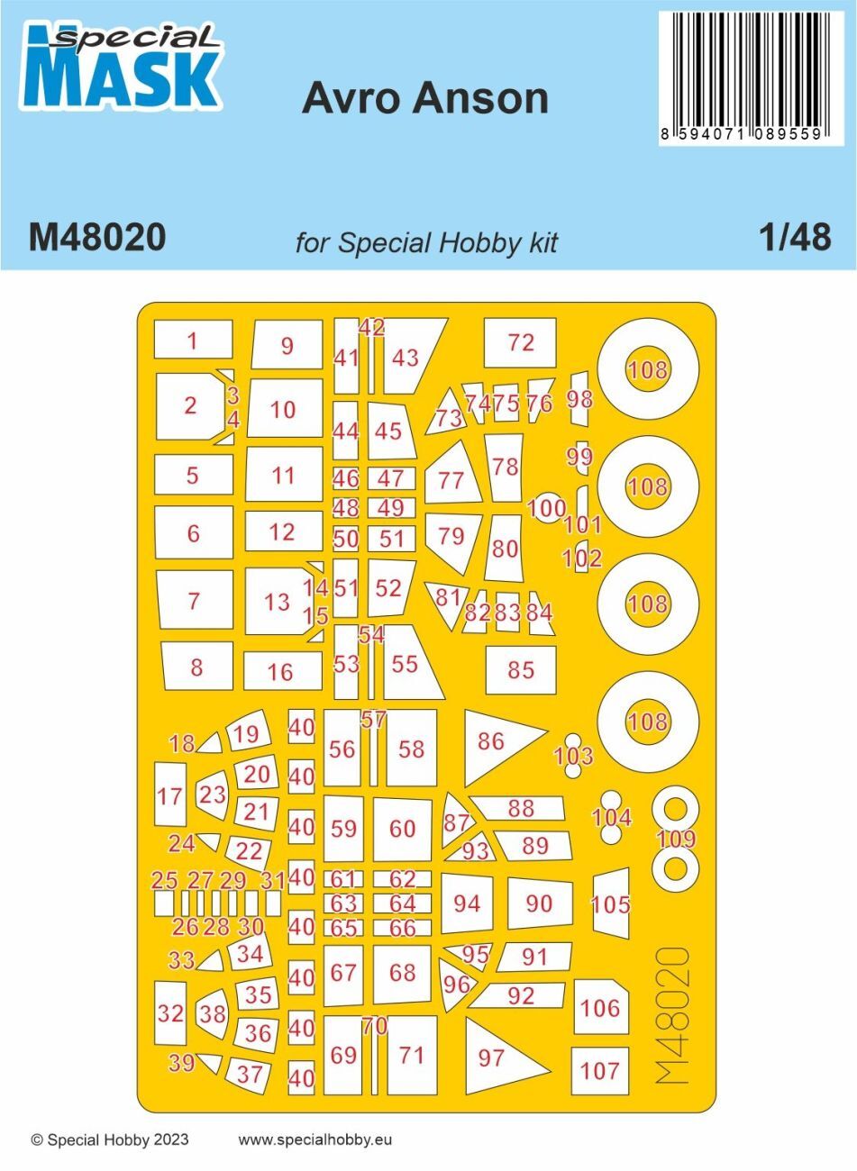 Special Hobby 1/48 Avro Anson MASK