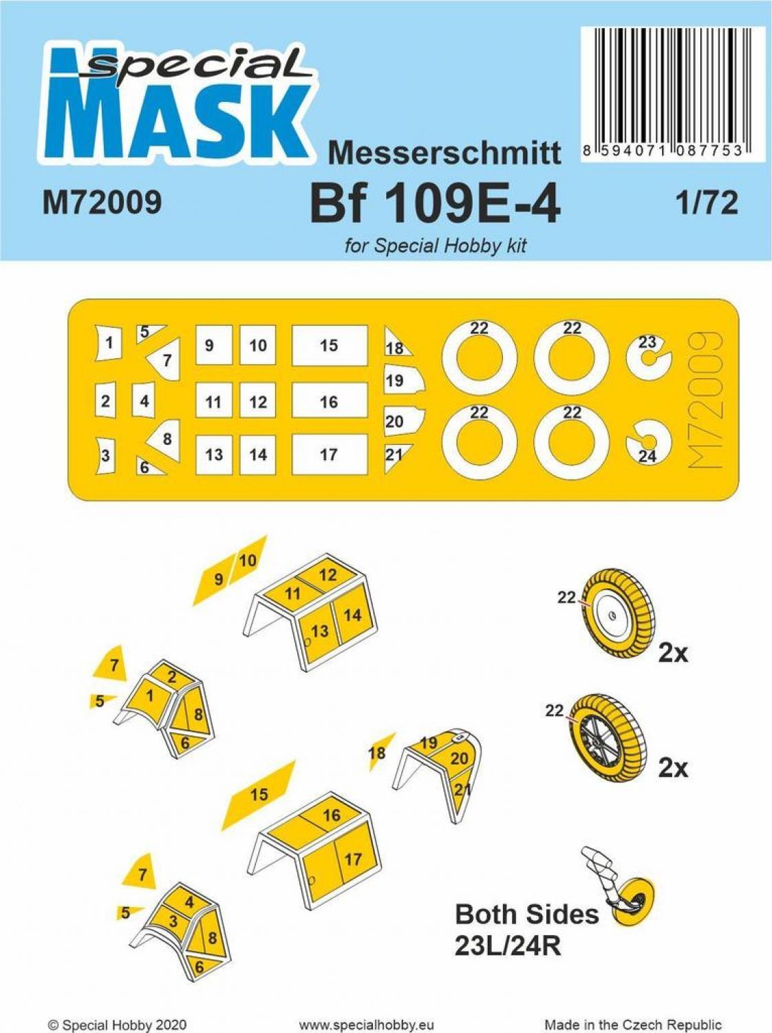 Special Hobby 1/72 Messerschmitt Bf 109E-4/7 Mask
